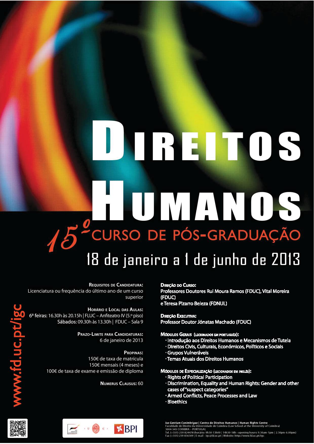 15º Curso de Pós-graduação em Direitos Humanos