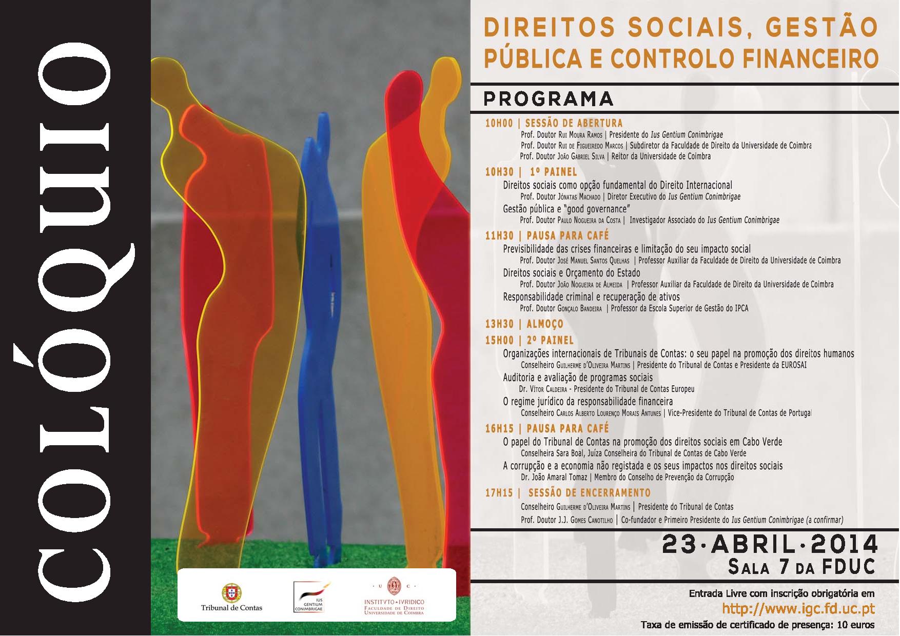 Colóquio Direitos Sociais, Gestão Pública e Controlo Financeiro