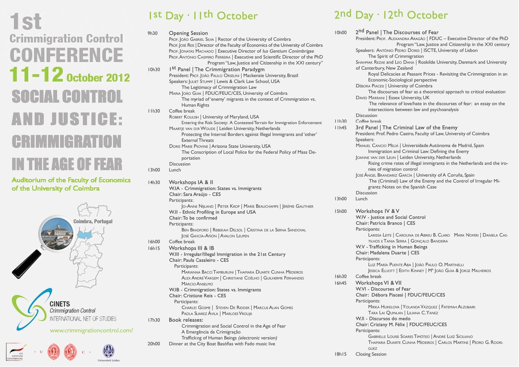 International Conference  Social Control and Justice: Crimmigration in the Age of Fear
