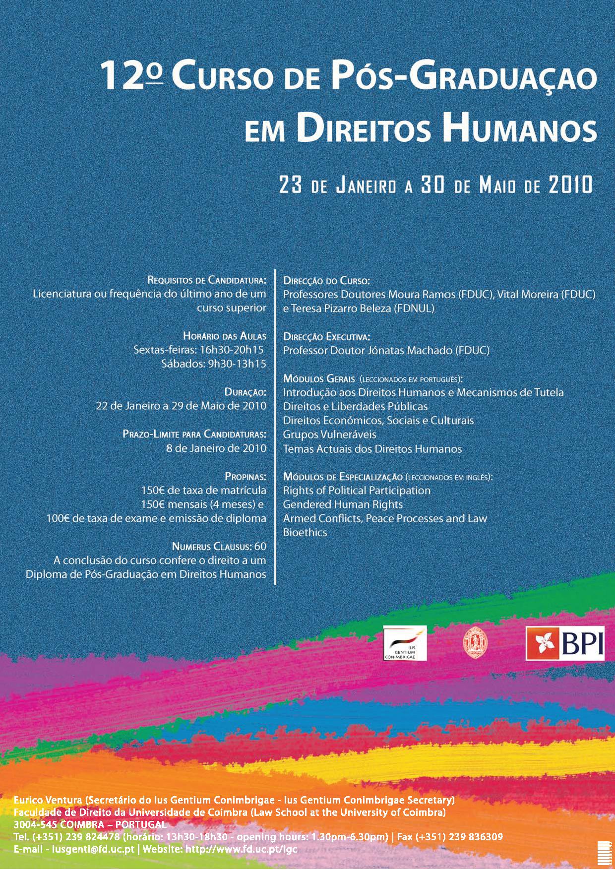 12º Curso de Pós-graduação em Direitos Humanos