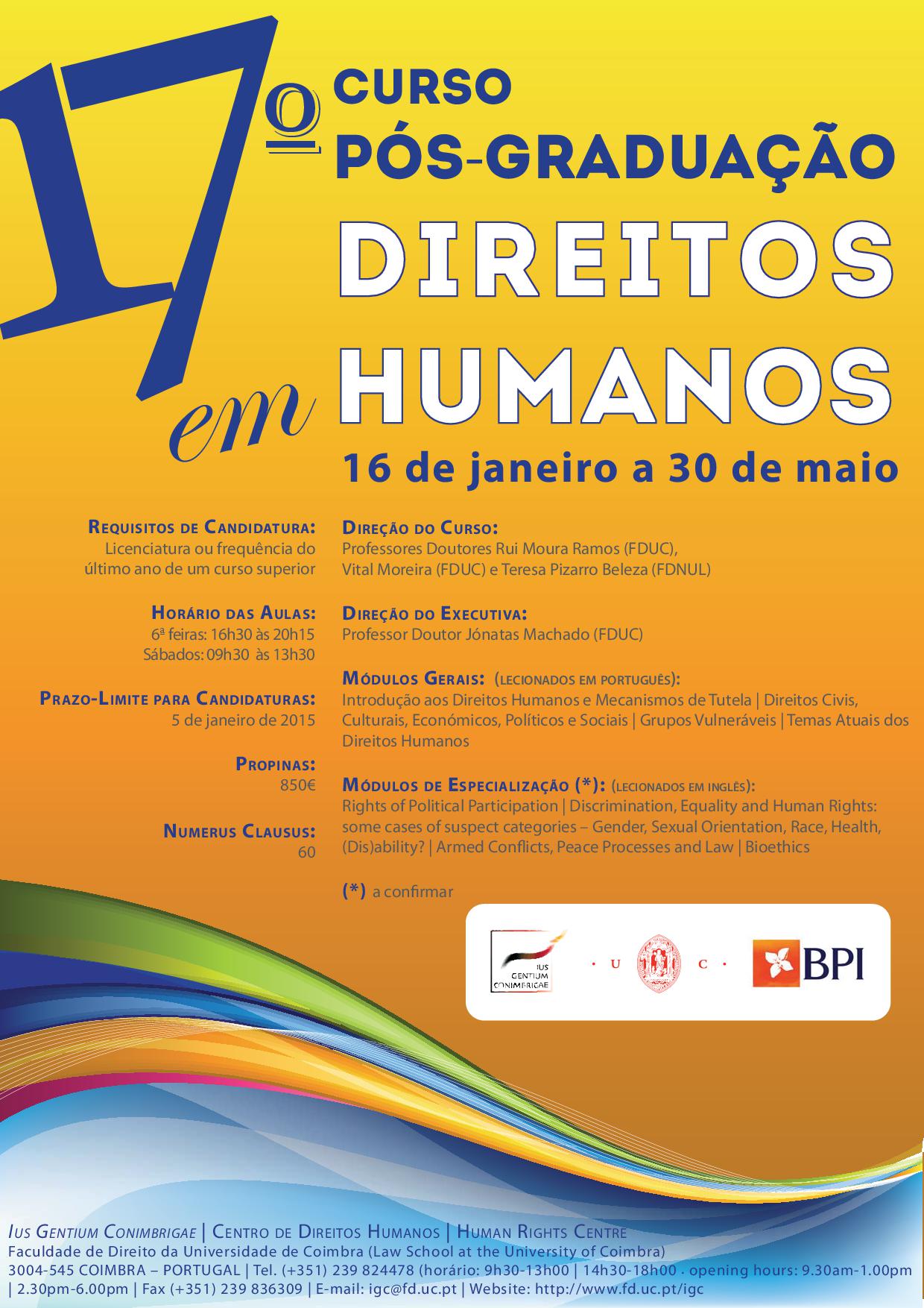 17º Curso de Pós-graduação em Direitos Humanos